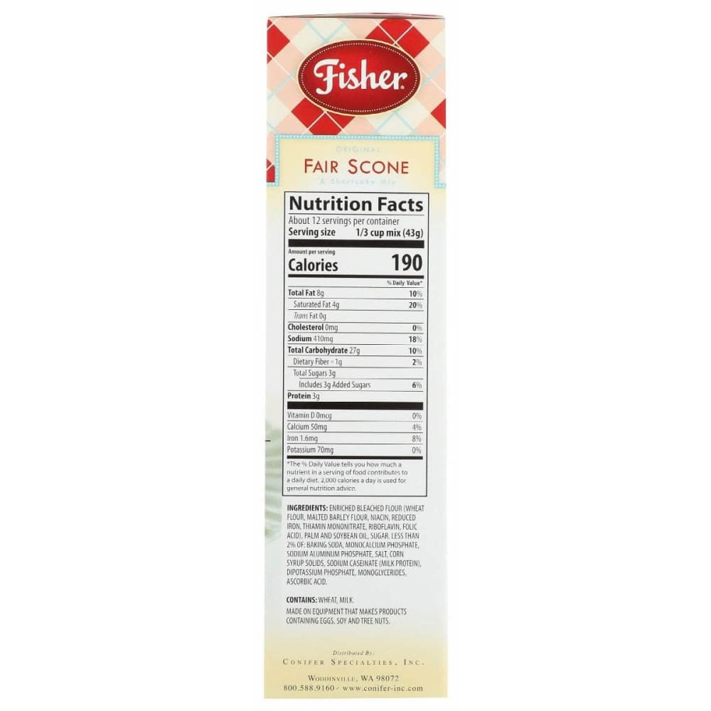 FISHER Grocery > Cooking & Baking > Baking Ingredients FISHER: Original Fair Scone and Shortcake Mix, 18 oz