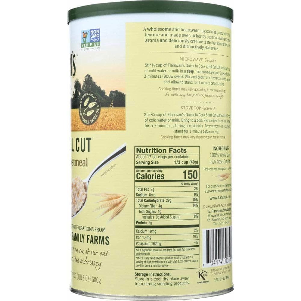 Flahavans Flahavans Irish Steelcut Oatmeal Quick To Cook, 24 oz