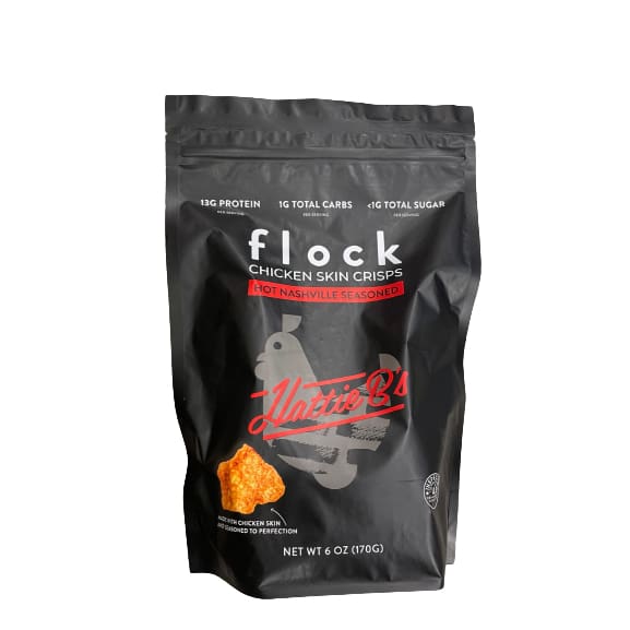 flock chicken skin crisps Hot Nashville Seasoned 6 oz. - flock