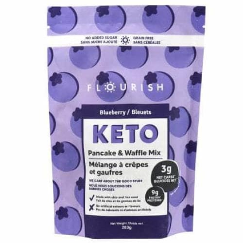 FLOURISH Grocery > Cooking & Baking > Baking Ingredients FLOURISH Blueberry Keto Protein Pancake Mix, 10 oz