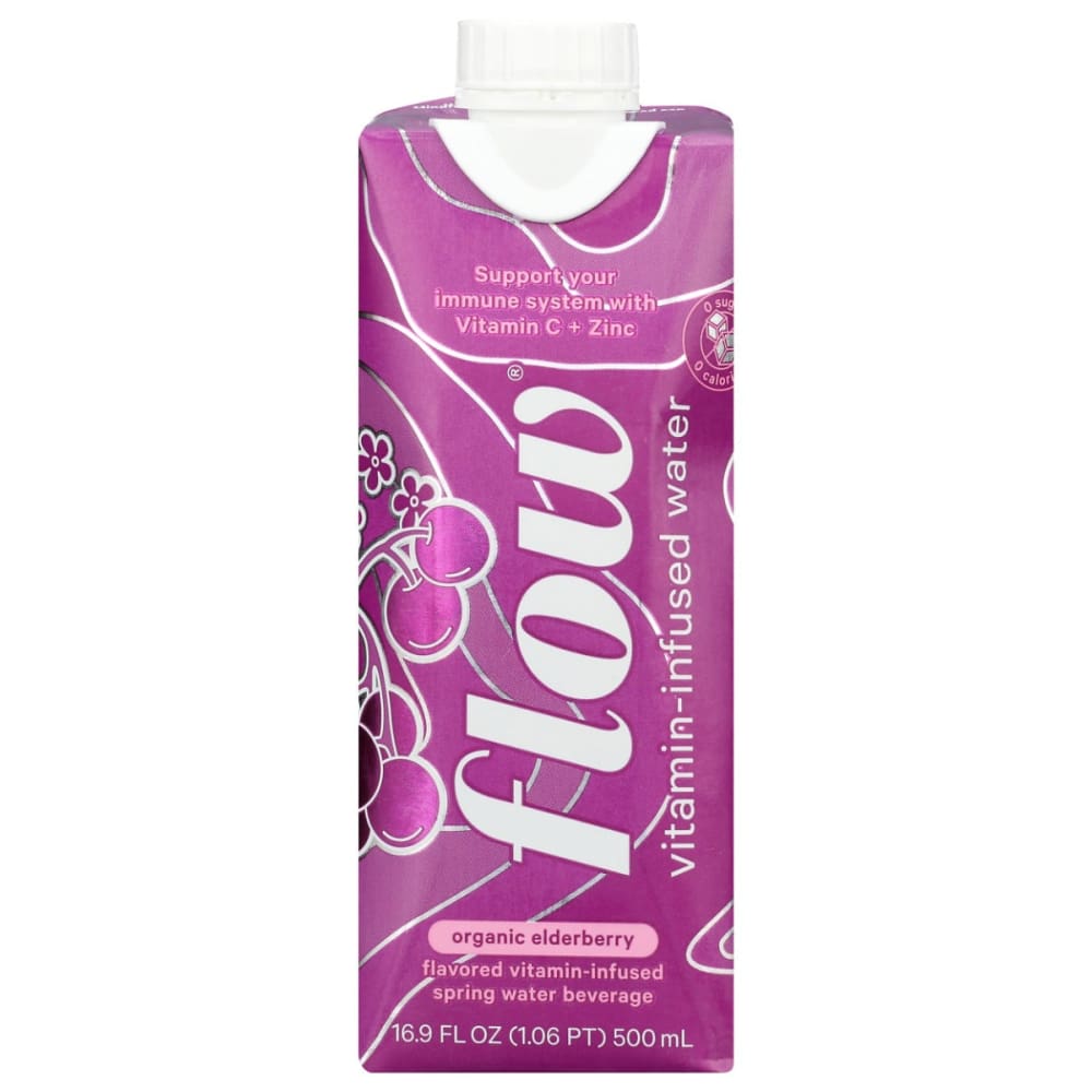 FLOW WATER: Organic Elderberry Vitamin Water 16.9 fo (Pack of 6) - Beverages > Water - FLOW WATER