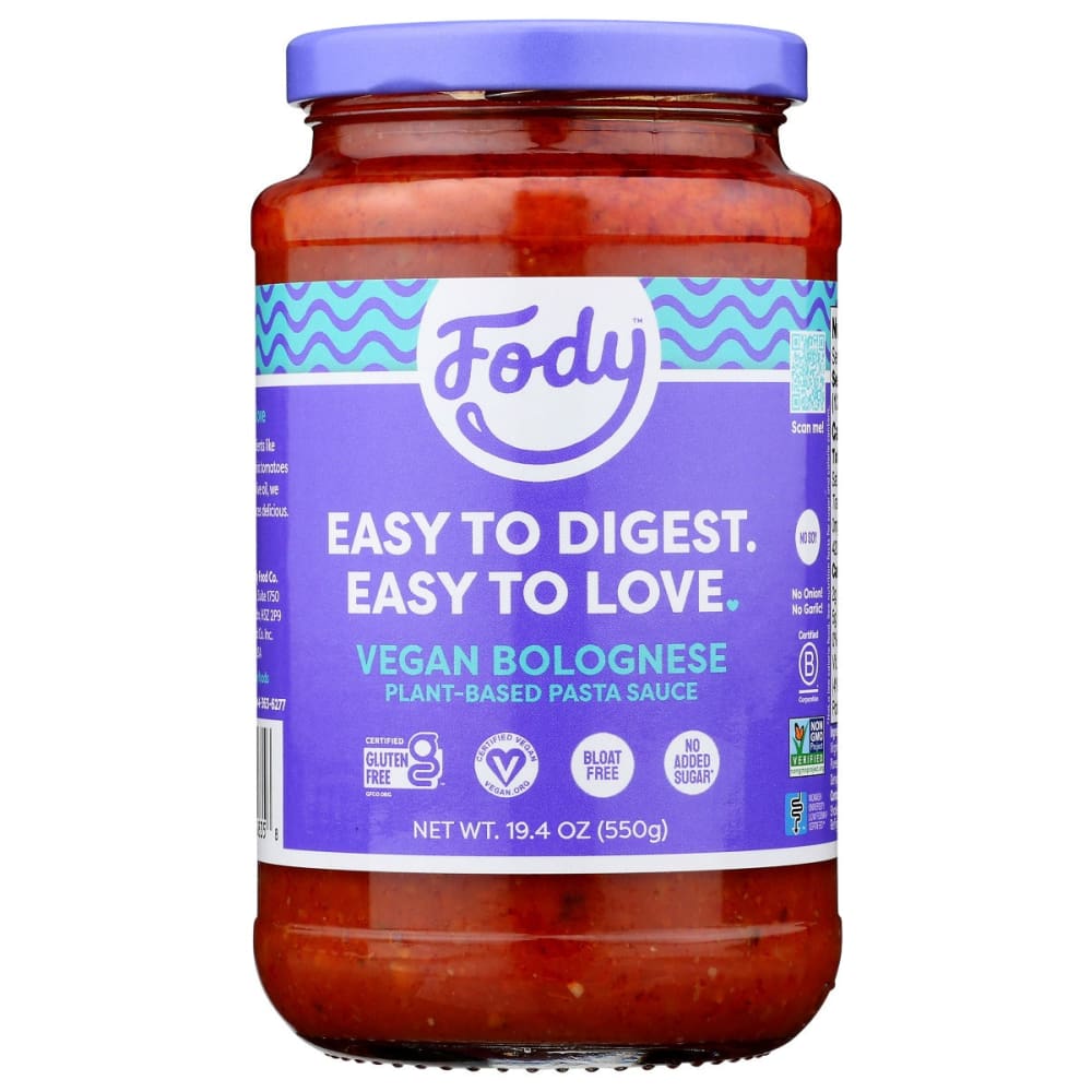 FODY FOOD CO: Vegan Bolognese Pasta Sauce 19.4 oz - Grocery > Pantry > Pasta and Sauces - FODY FOOD CO