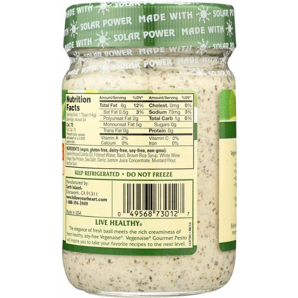 Follow Your Heart Follow Your Heart Gourmet Pesto Vegenaise, 12 oz