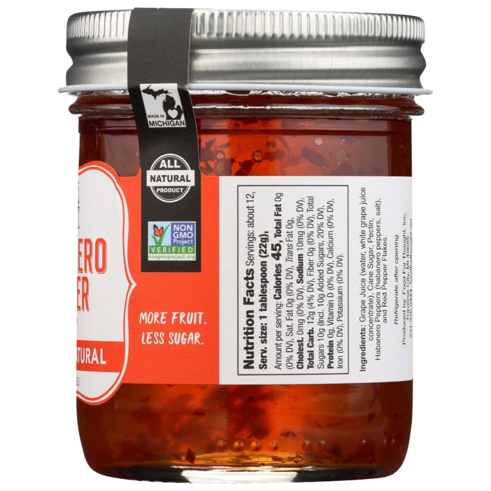 FOOD FOR THOUGHT: Jelly Habanero Pepper 9 oz - Grocery > Pantry > Jams & Jellies - FOOD FOR THOUGHT