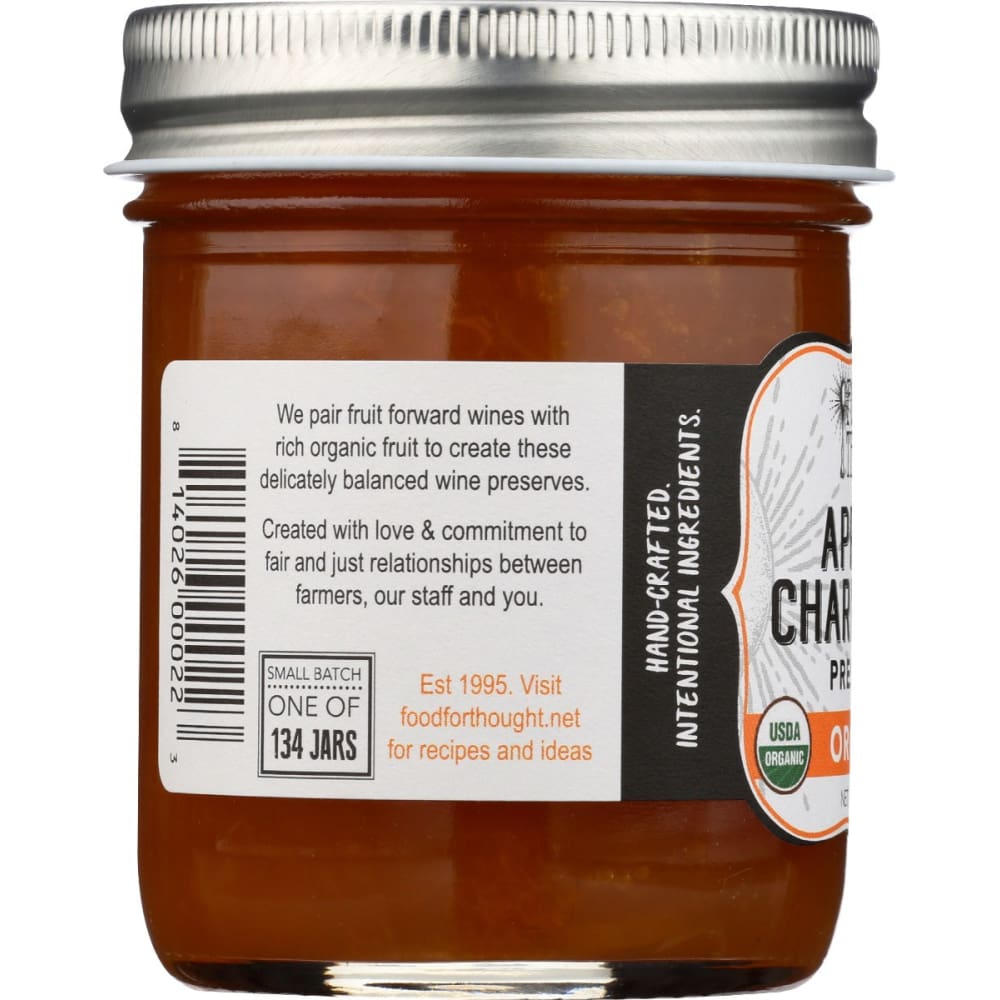 FOOD FOR THOUGHT: Organic Apricot Chardonnay Preserves 9 oz - Grocery > Pantry > Jams & Jellies - FOOD FOR THOUGHT