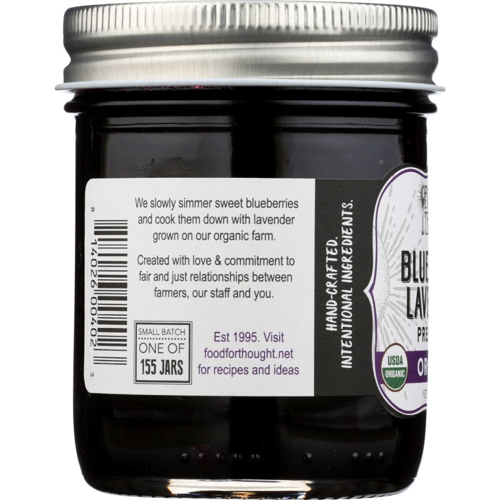 FOOD FOR THOUGHT: Organic Blueberry Lavender Preserves 9 oz - Grocery > Pantry > Jams & Jellies - FOOD FOR THOUGHT