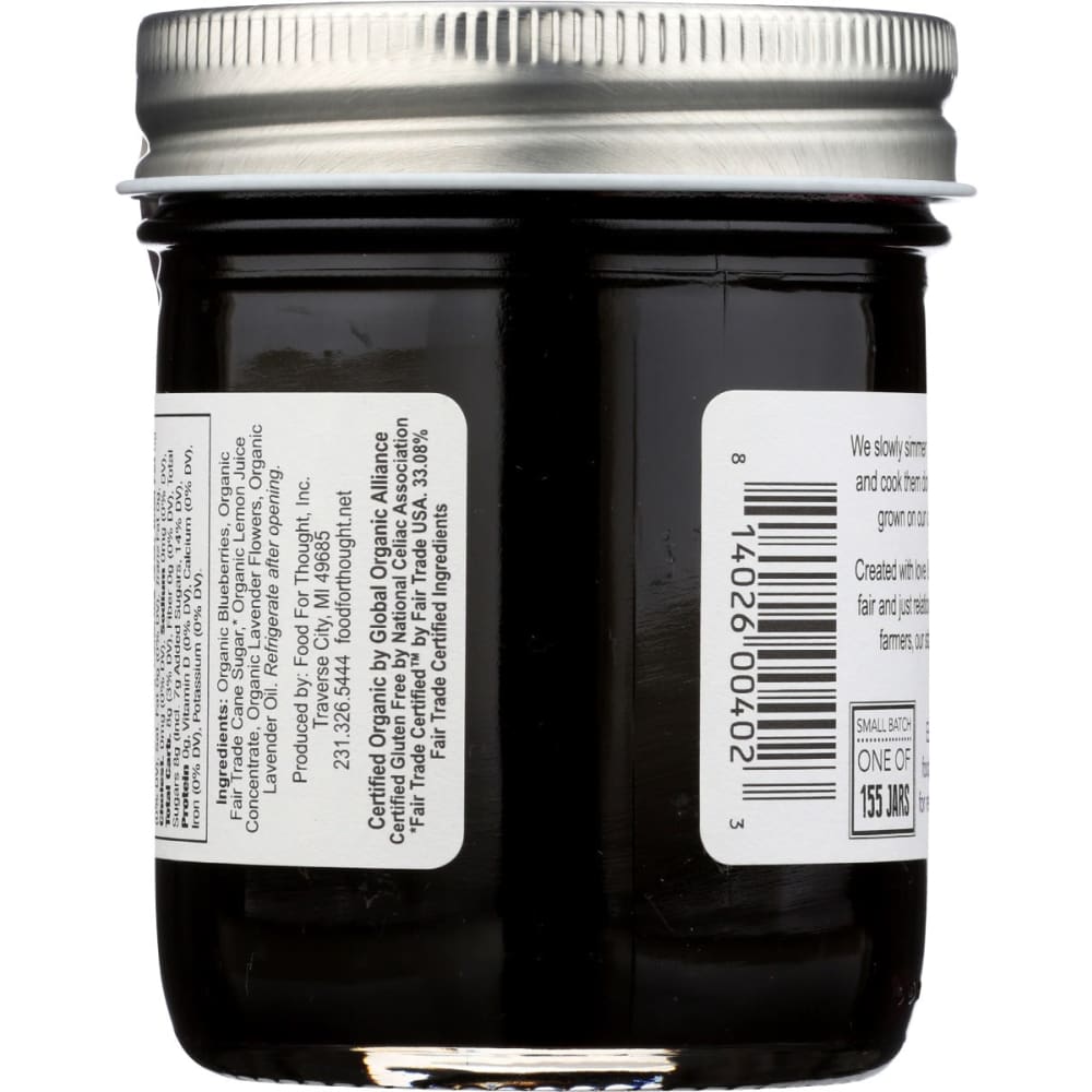 FOOD FOR THOUGHT: Organic Blueberry Lavender Preserves 9 oz - Grocery > Pantry > Jams & Jellies - FOOD FOR THOUGHT