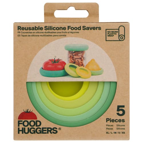 FOOD HUGGERS: Sage Green Reusable Silicone Food Savers 5 pc - General Merchandise > HOUSEHOLD PRODUCTS > FOOD STORAGE BAGS & WRAPS - FOOD 