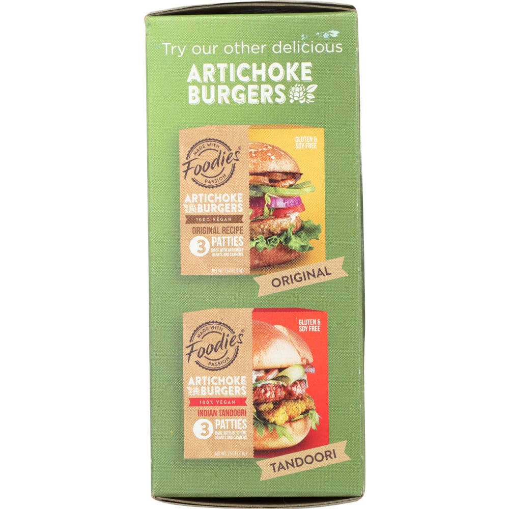 FOODIES: Artichoke Burgers French Herb Patties 7.5 oz - Grocery > Frozen - FOODIES