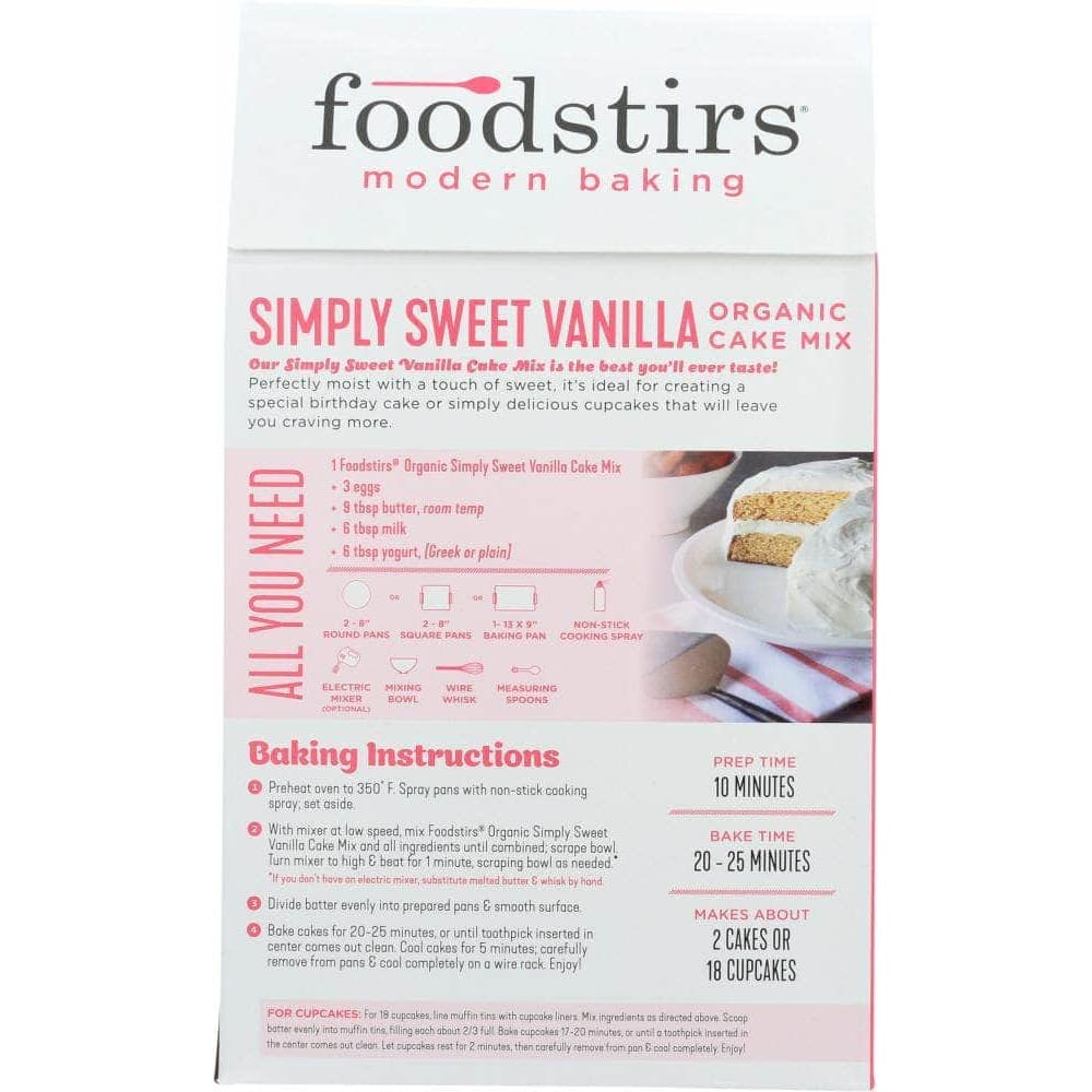 Foodstirs Foodstirs Baking Mix Vanilla Cake, 20 oz