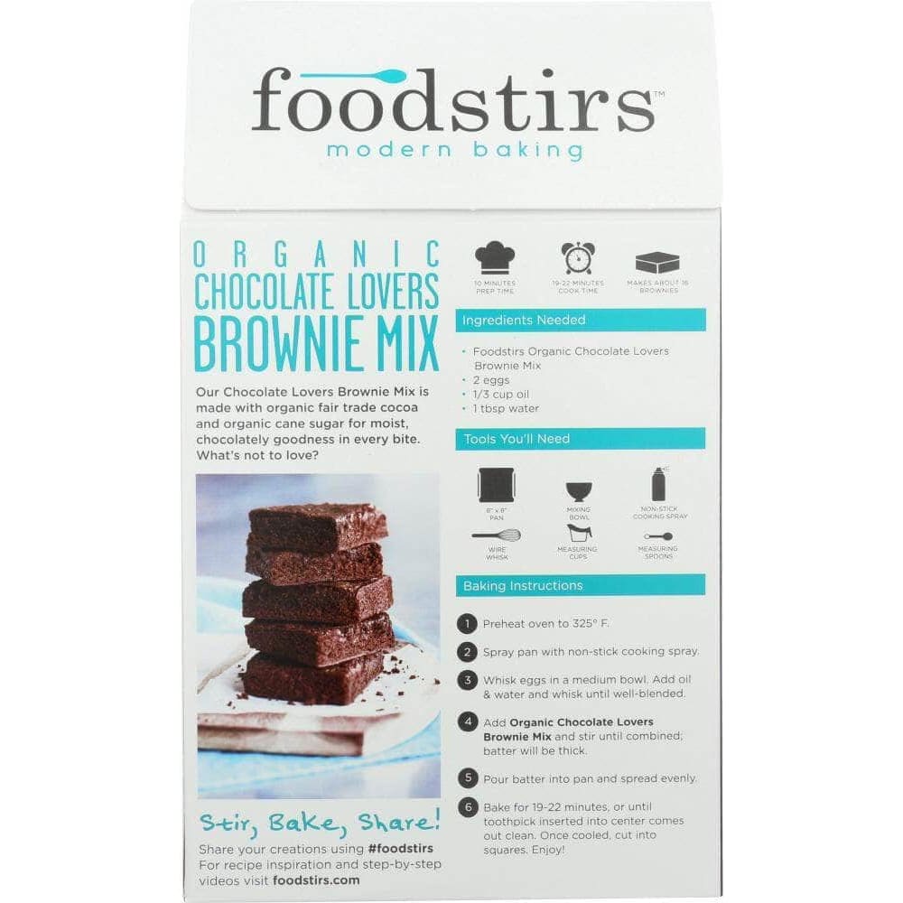 Foodstirs Foodstirs Organic Chocolate Lovers Brownie Mix, 13.9 oz