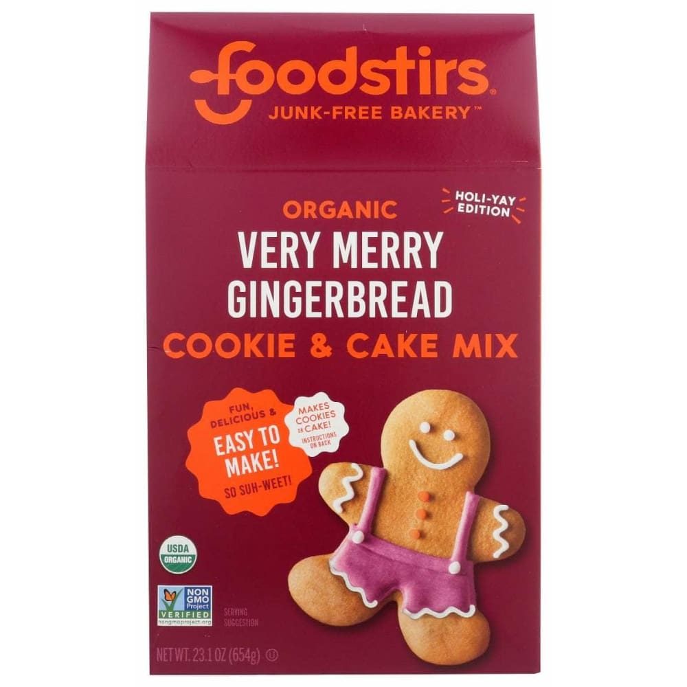 FOODSTIRS FOODSTIRS Organic Very Merry Gingerbread Cookie & Cake Mix, 23.1 oz