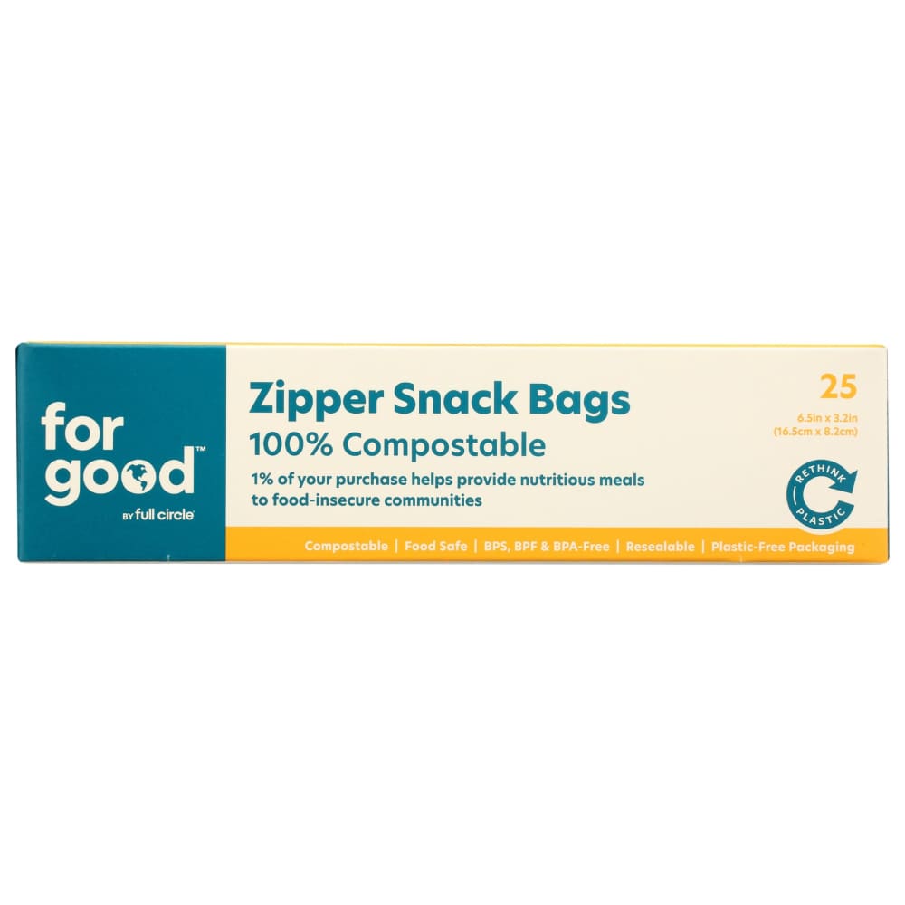 FOR GOOD: Zipper Snack Bag 25 ct - General Merchandise > HOUSEHOLD PRODUCTS > FOOD STORAGE BAGS & WRAPS - FOR GOOD