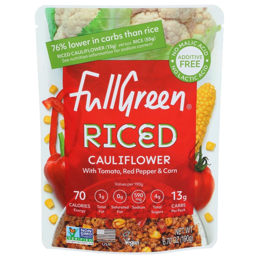FULLGREEN: Riced Cauliflower Tomato Corn Pepper 6.7 oz - Grocery > Pantry > Rice - FULLGREEN