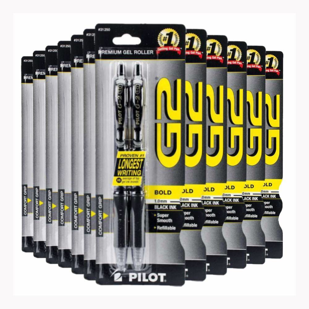 G2 Premium Gel Roller Bold 1.0mm Black 2 ct ea - 12 Pack - Pen & Pencil - Pilot