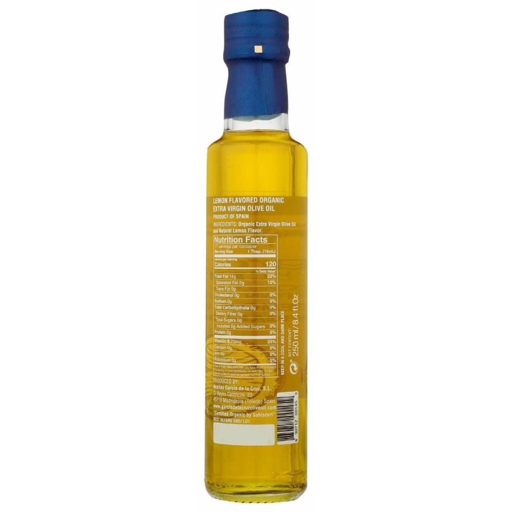 GARCIA DE LA CRUZ Grocery > Cooking & Baking > Cooking Oils & Sprays GARCIA DE LA CRUZ: Lemon Flavored Organic Extra Virgin Olive Oil, 8.4 fo