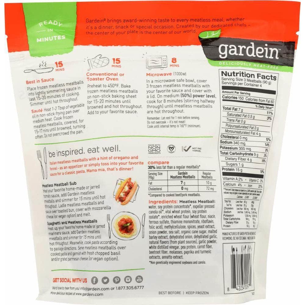 Gardein Gardein Classic Meatless Meatball, 12.7 oz