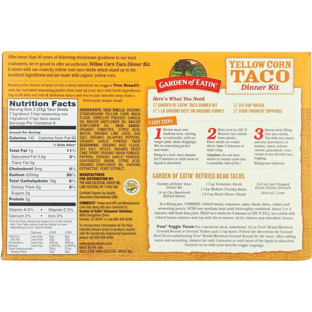 Garden Of Eatin Garden Of Eatin Taco Dinner Kit Yellow Organic, 9.4 oz