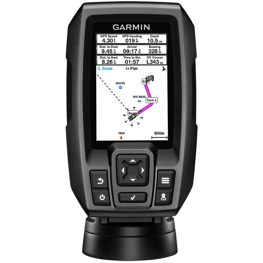 Garmin STRIKER™ 4 Fishfinder Worldwide Version w/ 77/ 200kHz - 4-Pin Transducer w/ Transom & Trolling Motor Mounts - Marine Navigation &