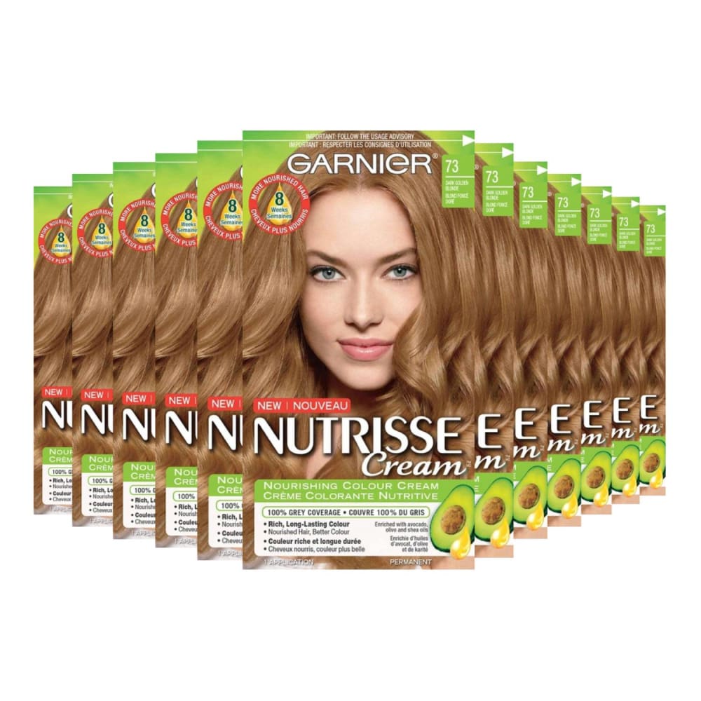 Garnier Nutrisse Nourishing Color Creme - Dark Golden Blonde (73) - 12 Pack - Hair Styling Products - Garnier