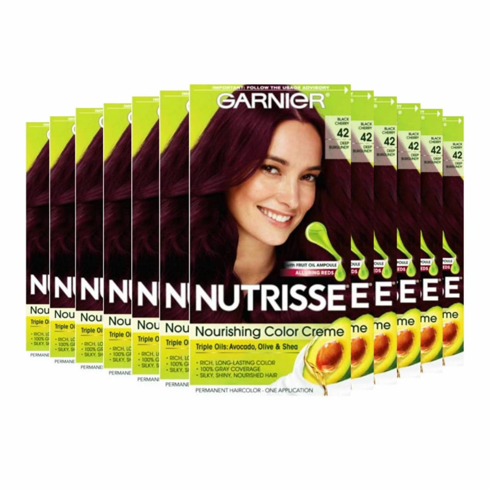 Garnier Nutrisse Nourishing Color Creme - Deep Burgundy (42) - 12 Pack - Hair Styling Products - Garnier