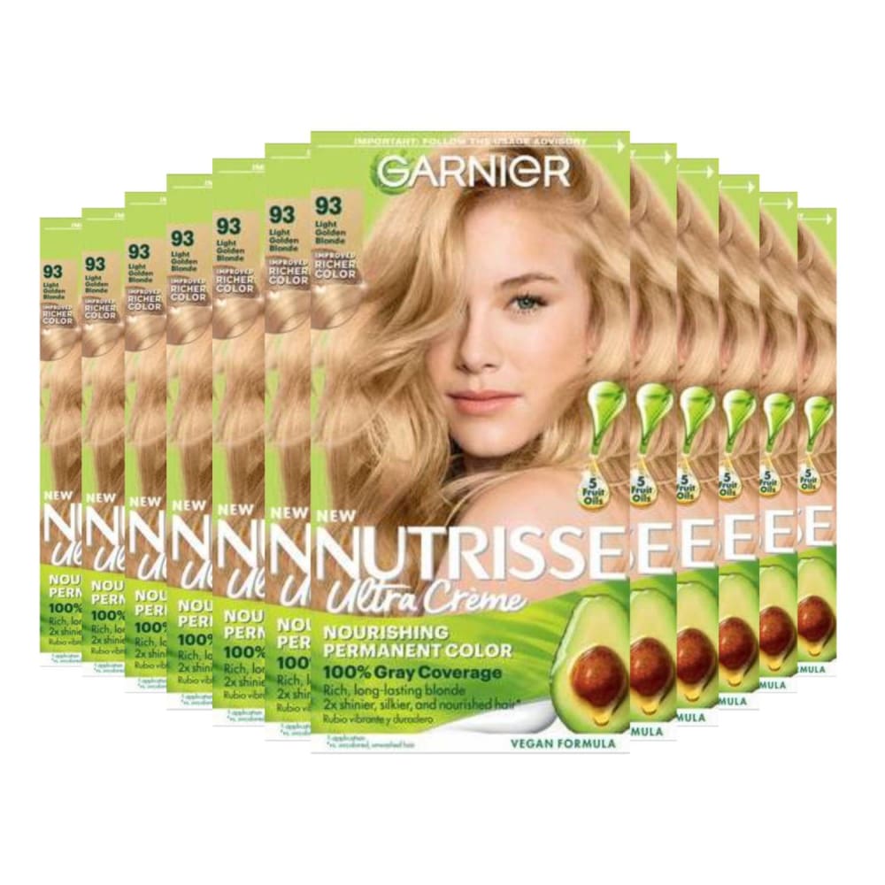 Garnier Nutrisse Nourishing Color Creme - Light Golden Blonde (93) - 12 Pack - Hair Styling Products - Garnier