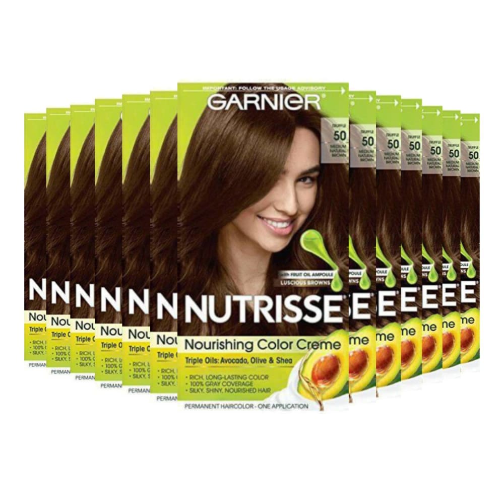 Garnier Nutrisse Nourishing Color Creme - Medium Natural Brown 50 (Truffle) - 12 Pack - Hair Styling Products - Garnier