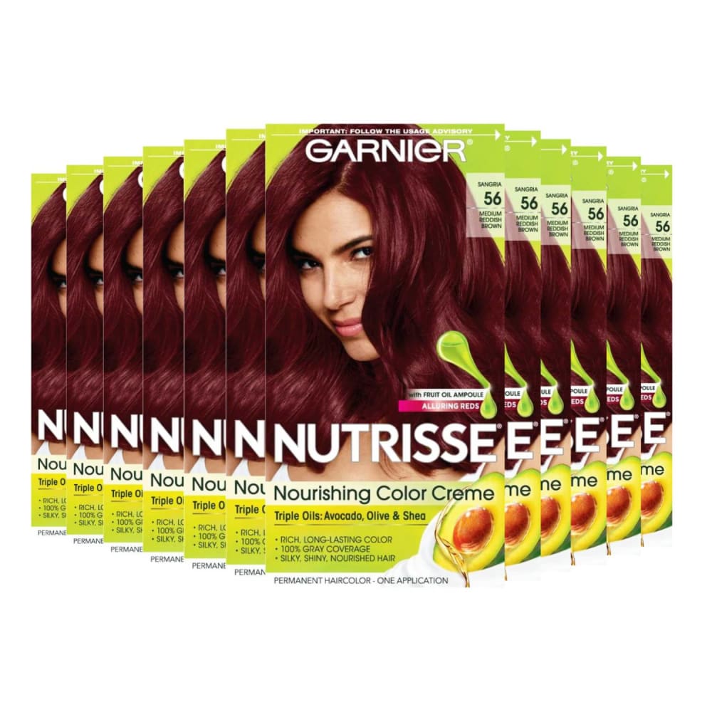 Garnier Nutrisse Nourishing Color Creme - Medium Reddish Brown (56) - 12 Pack - Hair Styling Products - Garnier