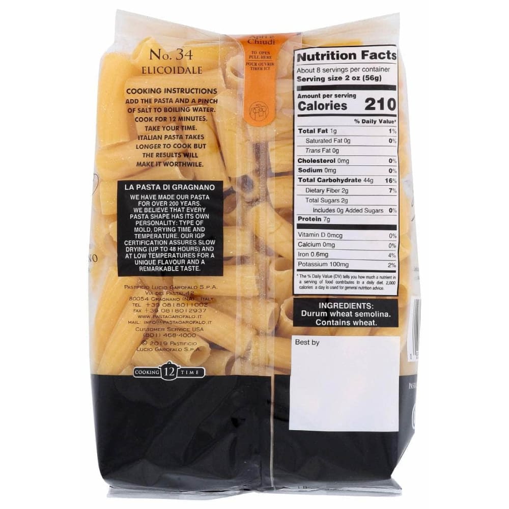 GAROFALO Grocery > Pantry > Pasta and Sauces GAROFALO Pasta Elicoidal, 16 oz