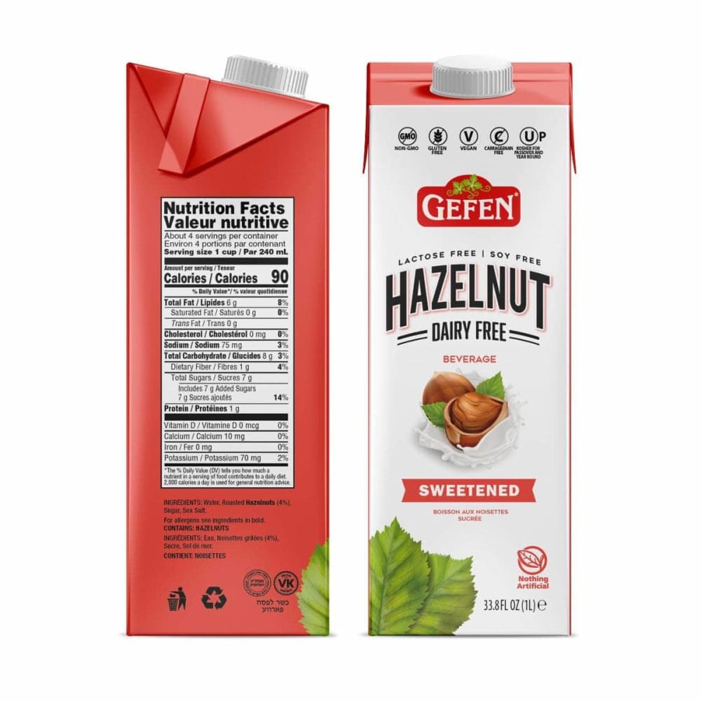 GEFEN GEFEN Milk Hazelnut Sweetened, 33.8 fo