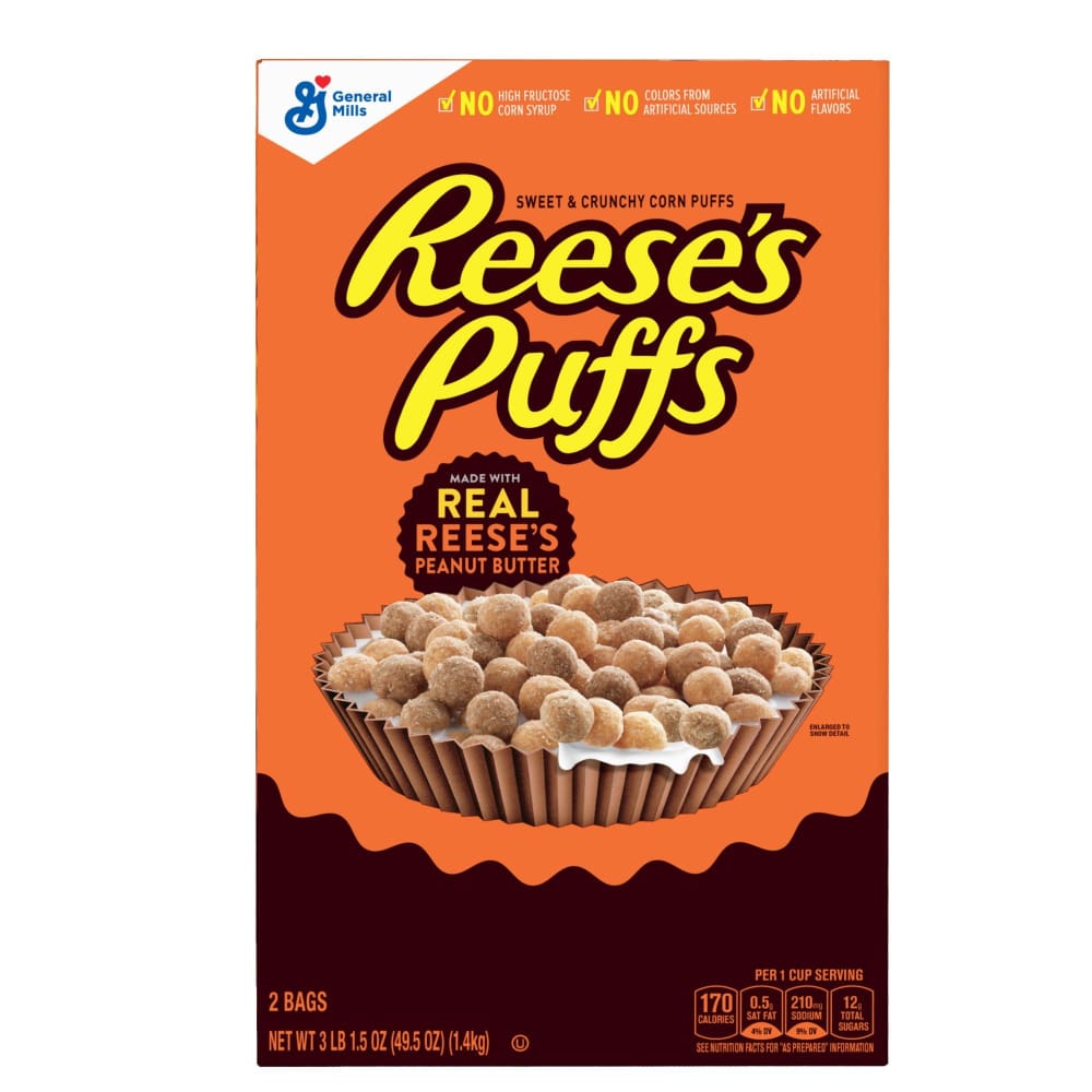 General Mills General Mills Reese’s Peanut Butter Puffs 49.5 oz. - Home/Grocery Household & Pet/Canned & Packaged Food/Breakfast Food/Cereal