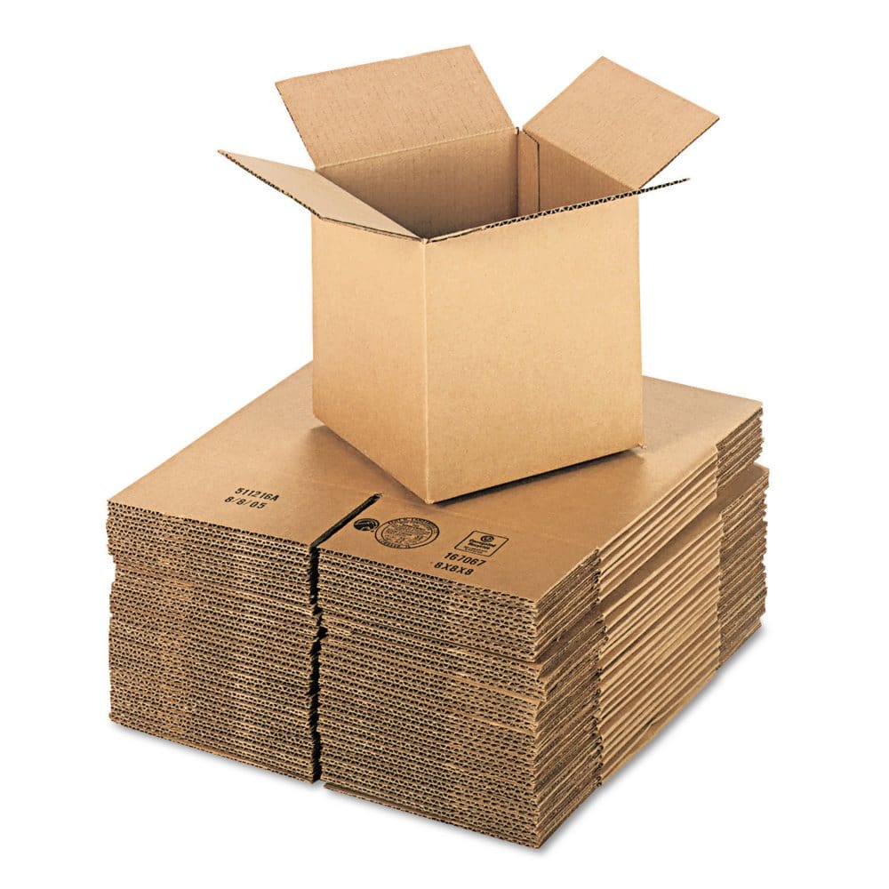 General Supply Brown Corrugated - Cubed Fixed-Depth Shipping Boxes 8 L x 8 W x 8 H 25/Bundle - Shipping & Moving Supplies - General