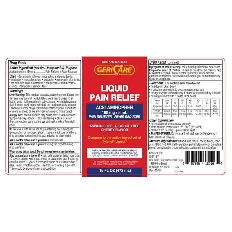 GeriCare Mapap Liquid 16Oz Acetaminophen Box of OTTLE (Pack of 3) - Over the Counter >> Pain Relief - GeriCare