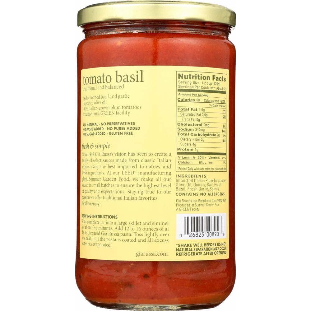 Gia Russa Gia Russa Sauce Tomato & Basil, 24 oz