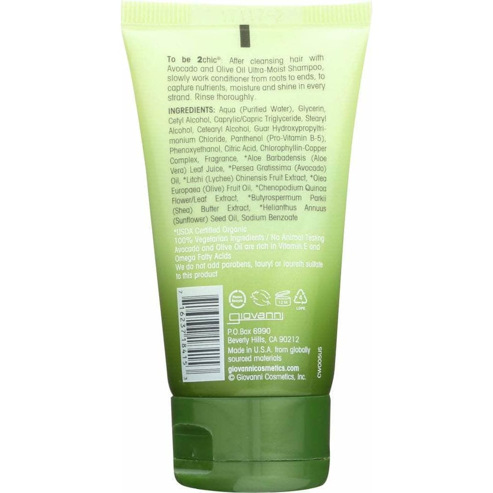 Giovanni Giovanni Cosmetics 2Chic Avocado and Olive Oil Conditioner, 1.5oz