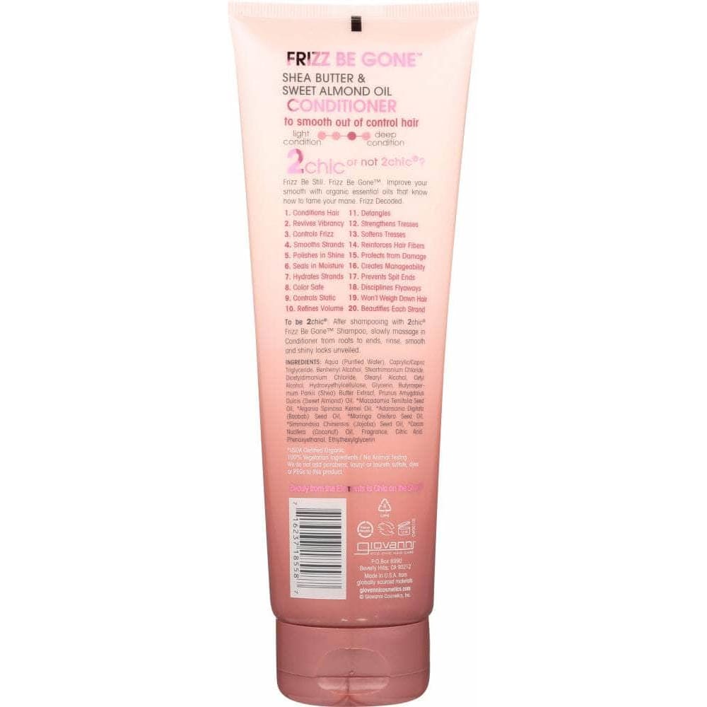 GIOVANNI Giovanni Cosmetics 2Chic Frizz Be Gone Conditioner Shea Butter & Sweet Almond Oil, 8.5 Oz