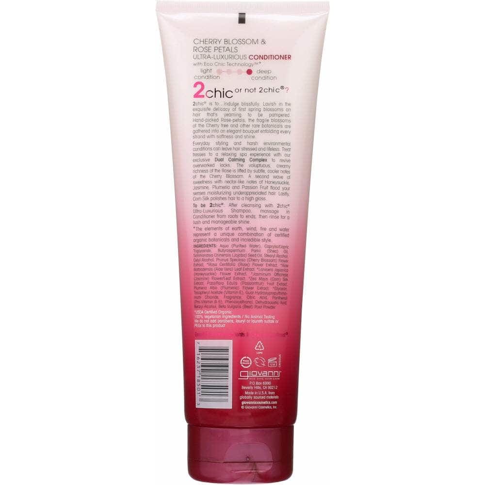 GIOVANNI Giovanni Cosmetics 2Chic Ultra-Luxurious Conditioner Cherry Blossom & Rose Petals, 8.5 Oz