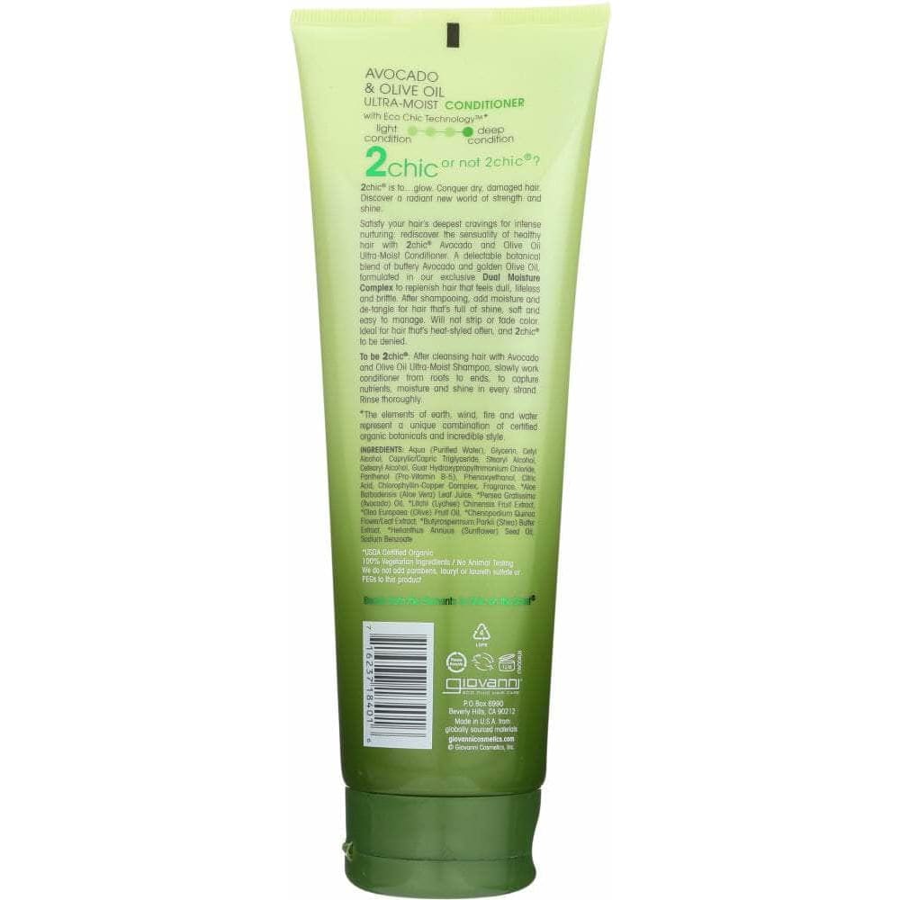 GIOVANNI Giovanni Cosmetics 2Chic Ultra-Moist Conditioner Avocado & Olive Oil, 8.5 Oz