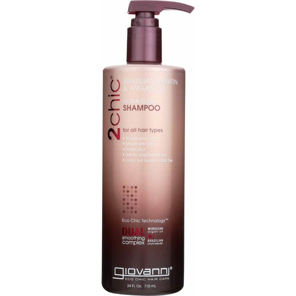 GIOVANNI Giovanni Cosmetics 2Chic Ultra-Sleek Shampoo Brazilian Keratin & Argan Oil, 24 Oz