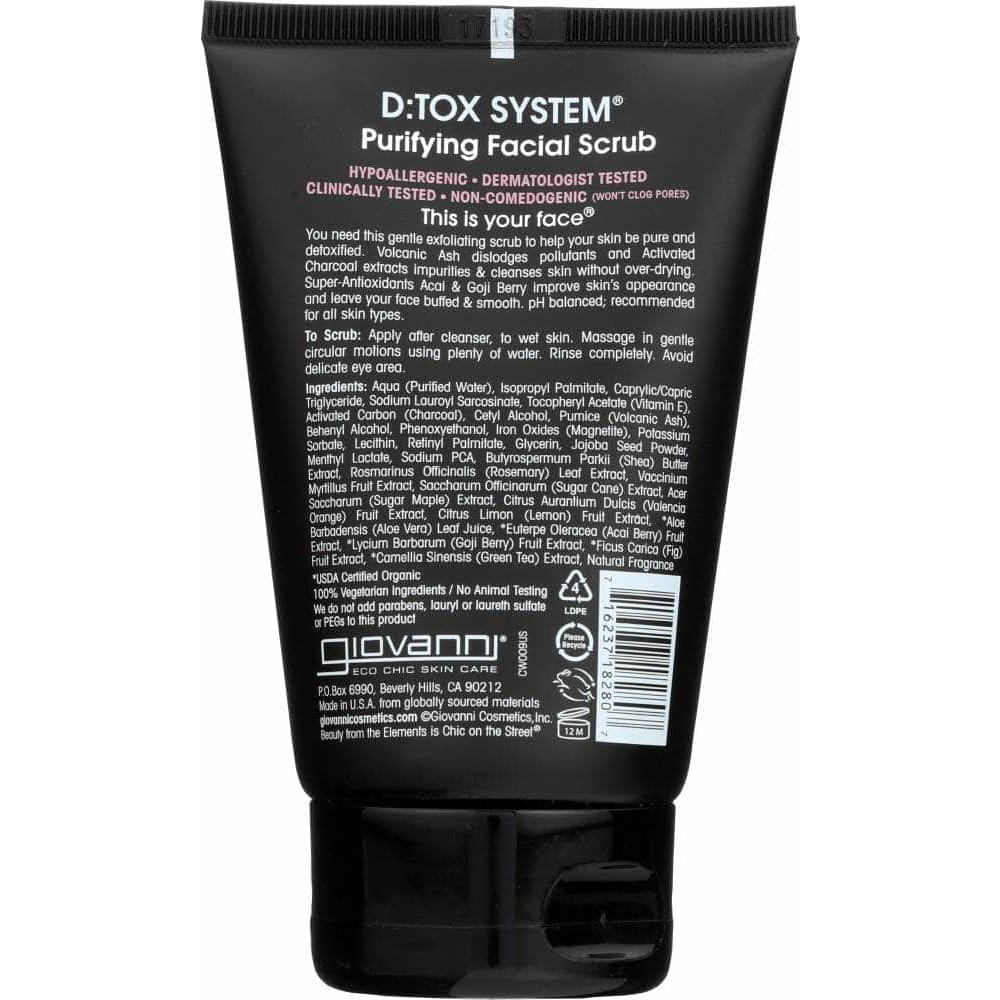 GIOVANNI Giovanni Cosmetics Dtox System Purifying Facial Scrub Step 2, 4 Oz