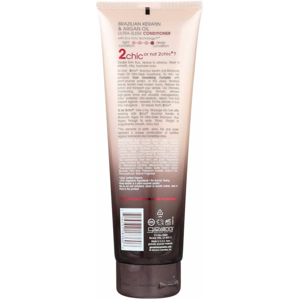 GIOVANNI Giovanni Cosmetics Ultra-Sleek Conditioner Brazilian Keratin & Argan Oil, 8.5 Oz