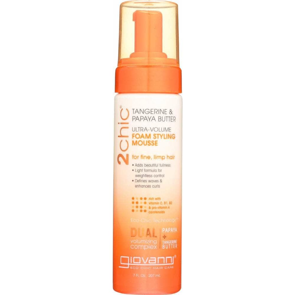 Giovanni Giovanni Cosmetics Ultra Volume Tangerine and Papaya Butter Foam Styling Mousse, 7 oz