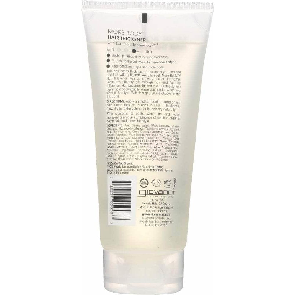 GIOVANNI Giovanni Cosmetics Volumizing Style Gel More Body Hair Gel, 6.8 Oz