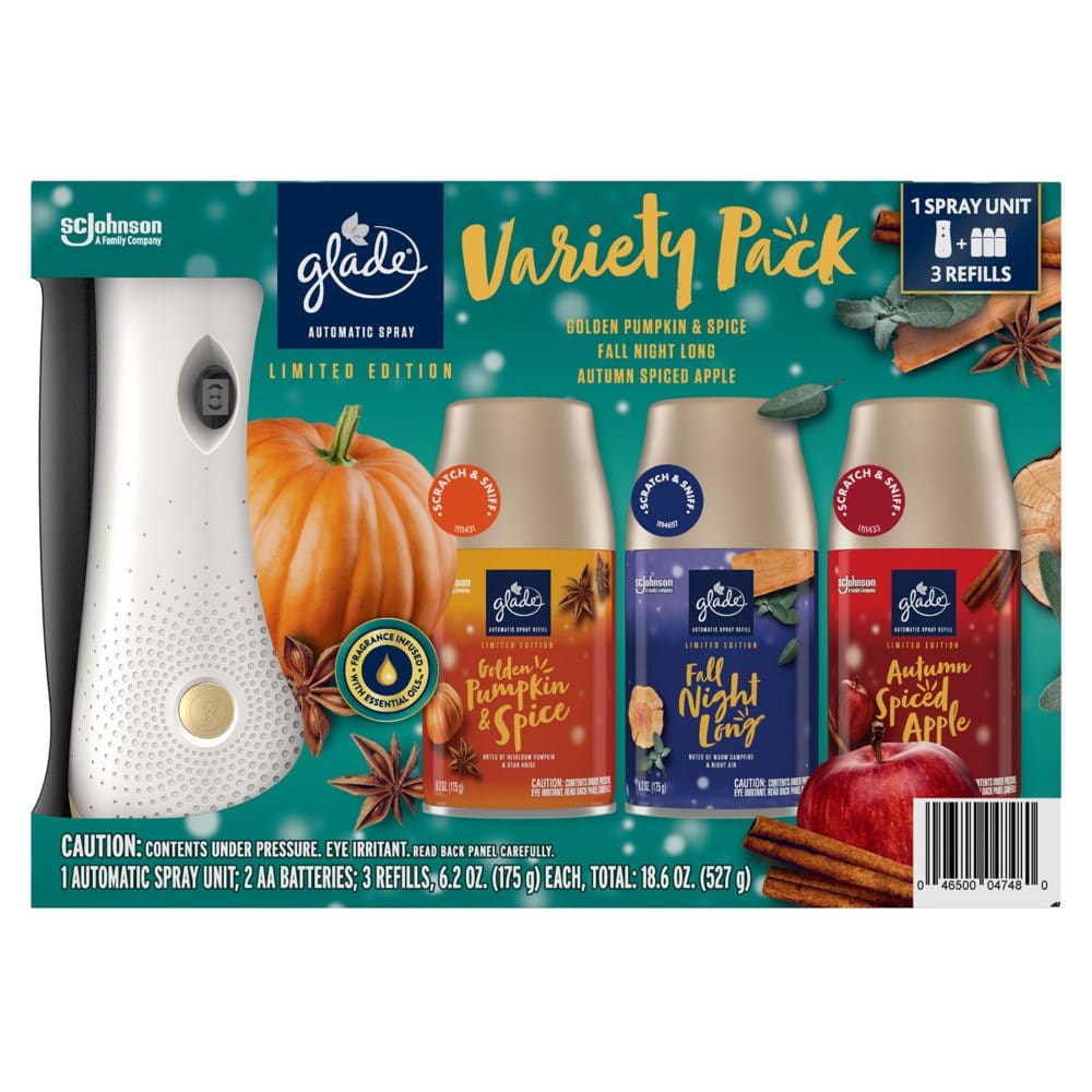 Glade Automatic Spray Air Freshener 1 Holder + 3 Refills Mixed Fall Scents - Air Fresheners - ShelHealth