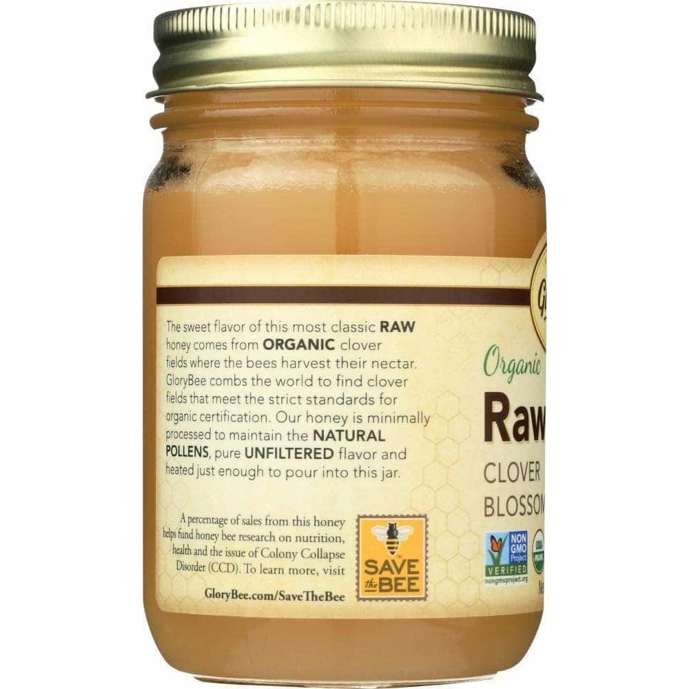 Glory Bee Glory Bee Organic Raw Honey Clover Blossom, 18 oz