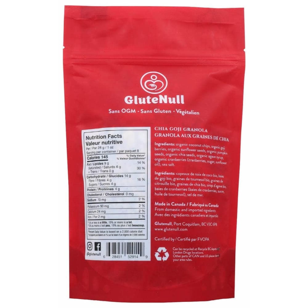 GLUTENULL Glutenull Granola Chia Goji, 8 Oz