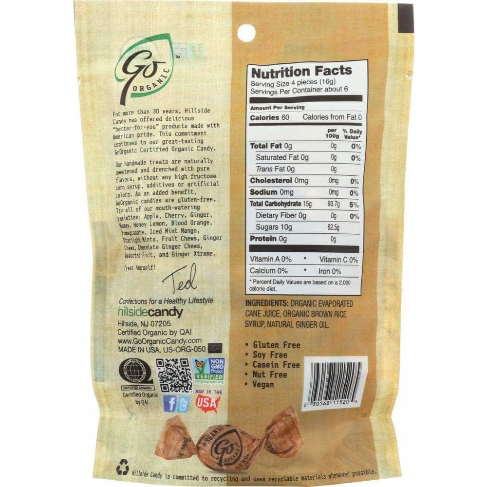 Go Organic Go Organic Organic Hard Candies Ginger, 3.5 oz