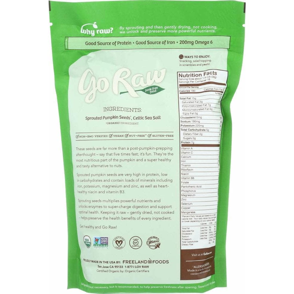 Go Raw Go Raw Organic Sprouted Pumpkin Seeds, 16 oz