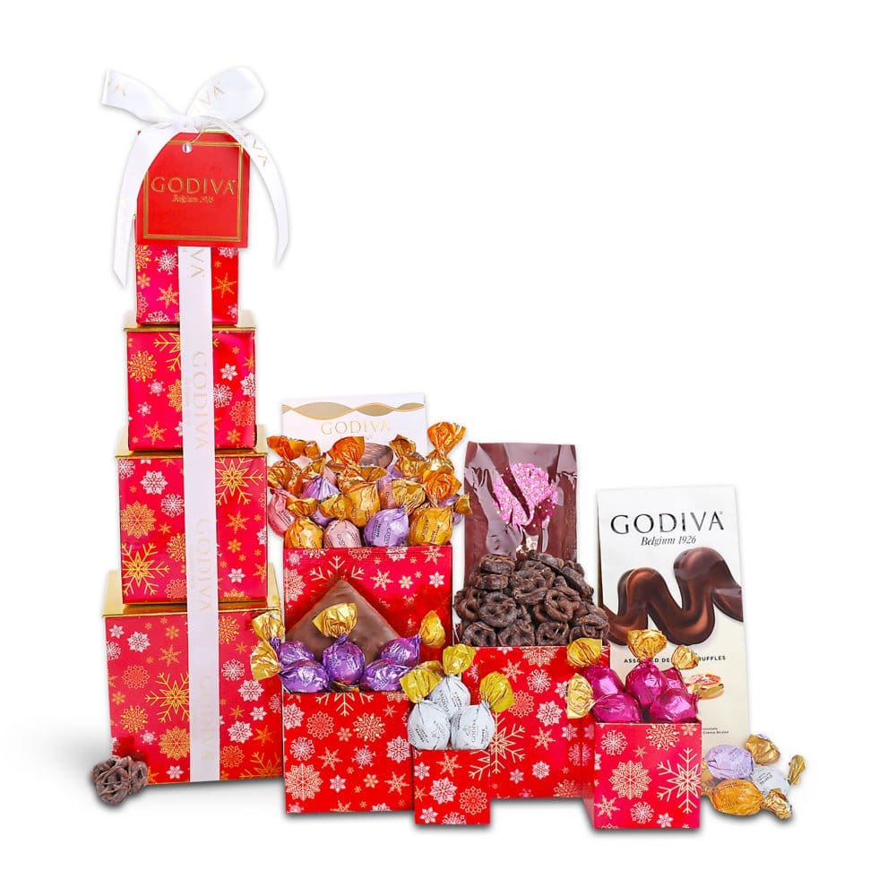 Godiva Holiday Gift Tower - Gift Towers - ShelHealth