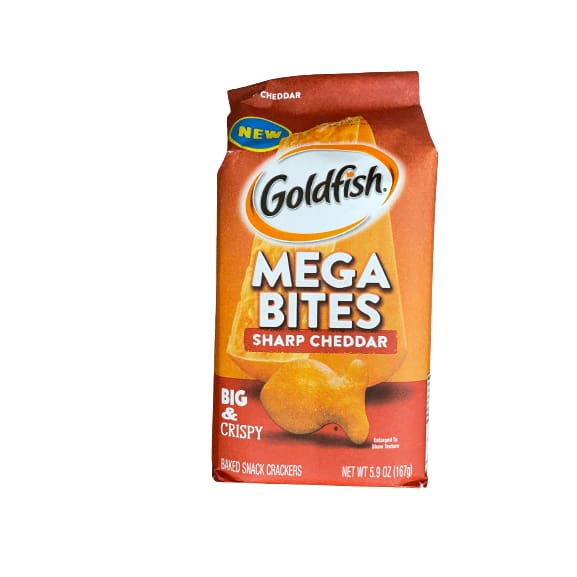Goldfish Goldfish Mega Bites, Sharp Cheddar Crackers, 5.9 Oz Bag